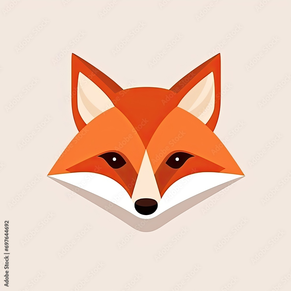 fox cartoon - minimalistic art fox cartoon - minimalistic art