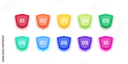 3d number bullet point icons