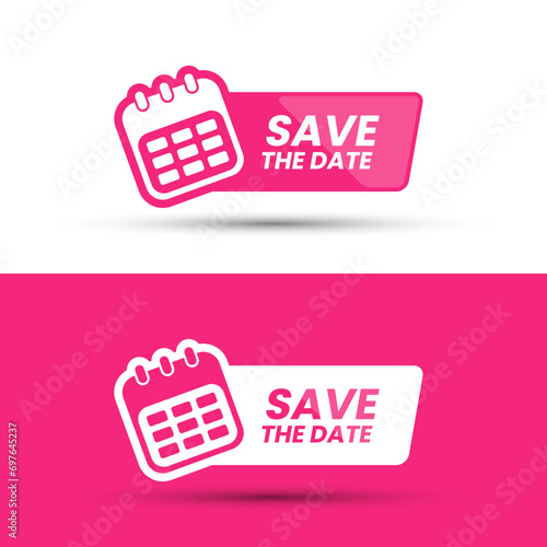 Set of save the date label icons