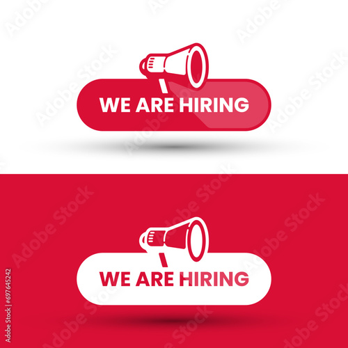 Set of we are hiring label icons