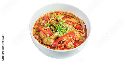 Panang curry, Thai food, Asian food served in a container white background