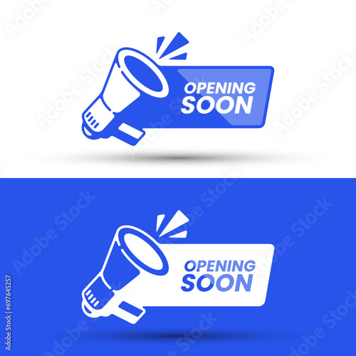 Set of opening soon label icons