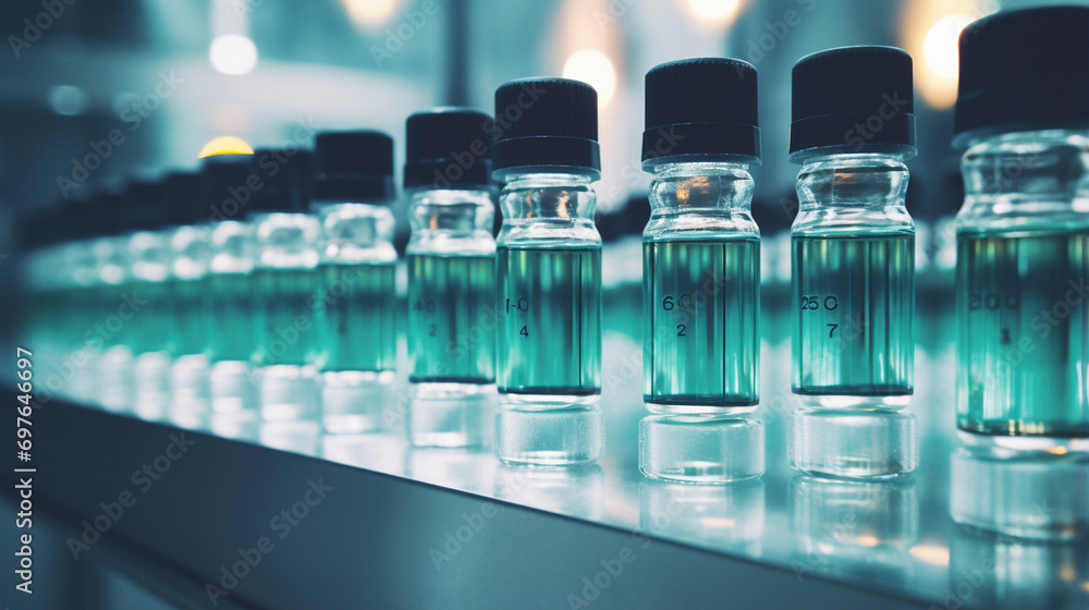 Health and Medicine Matrix: Rows of Precision Medicine Bottles, Generative AI Health and Medicine Matrix: Rows of Precision Medicine Bottles, Generative AI