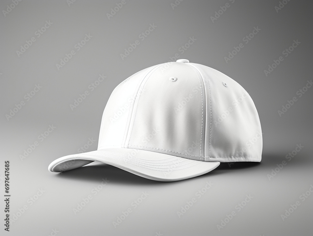 Mockup of a white baseball cap (curve cap) Mockup of a white baseball cap (curve cap)