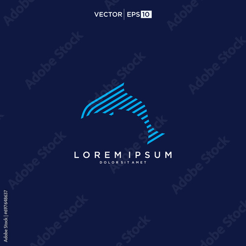 Dolphin logo design vector icon template