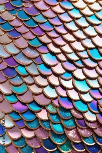 Fish scales colorful pattern, vertical composition