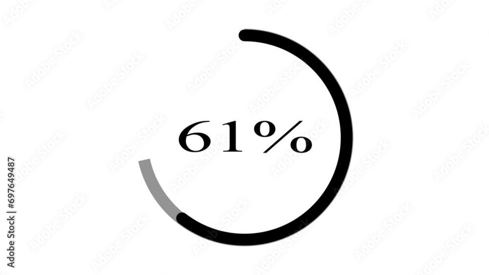 Circular progress bar icon animated minimalist black and white design