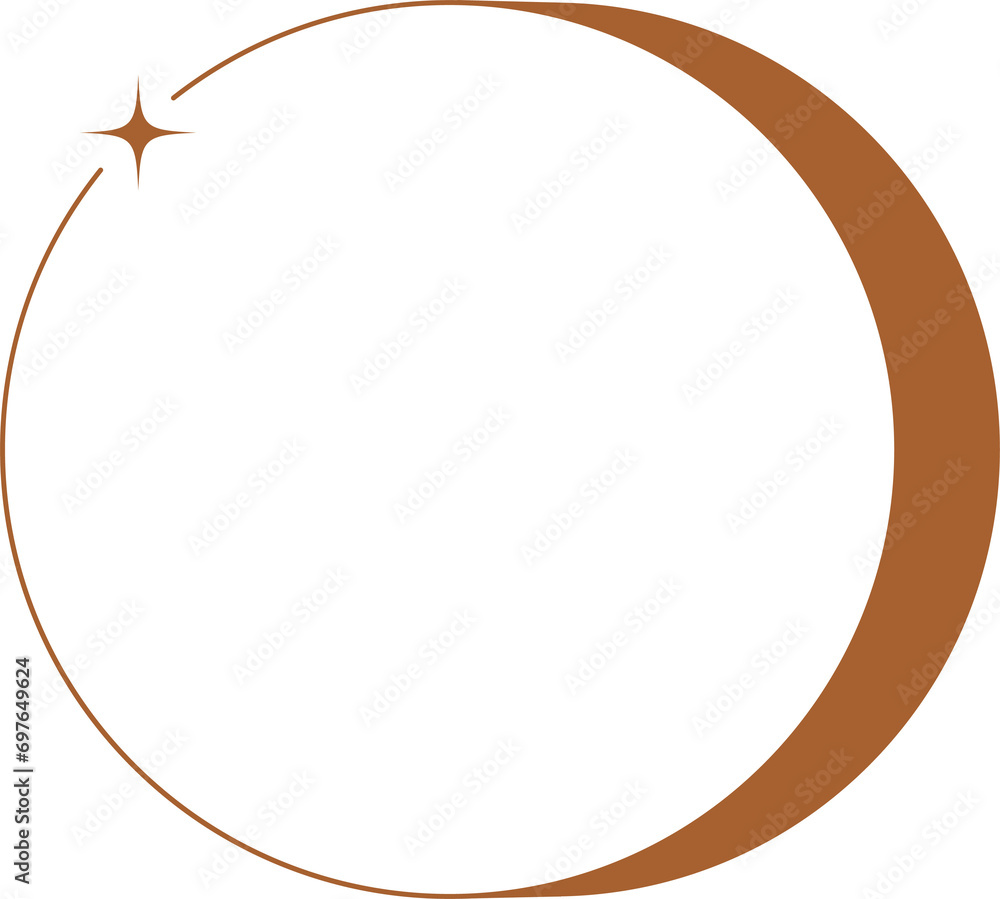 Aesthetic circle frame shape. Outline minimal graphic element with stars. Abstract boho arch with sparkles. Trendy geometric template for poster and story. Aesthetic circle frame shape. Outline minimal graphic element with stars. Abstract boho arch with sparkles. Trendy geometric template for poster and story.