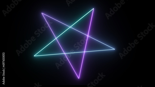 Colored logo star of David in the form of blue-pink gradient icon isolated on background.