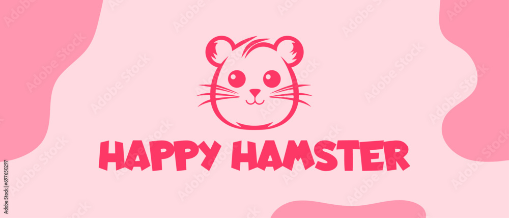 Vector Hamster Logo Template for pet shops, veterinary clinics animal shelters. Cartoon cavy logo illustration Simple line art icon isolated. Vector Hamster Logo Template for pet shops, veterinary clinics animal shelters. Cartoon cavy logo illustration Simple line art icon isolated.