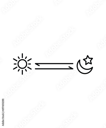 day night icon, vector best line icon.