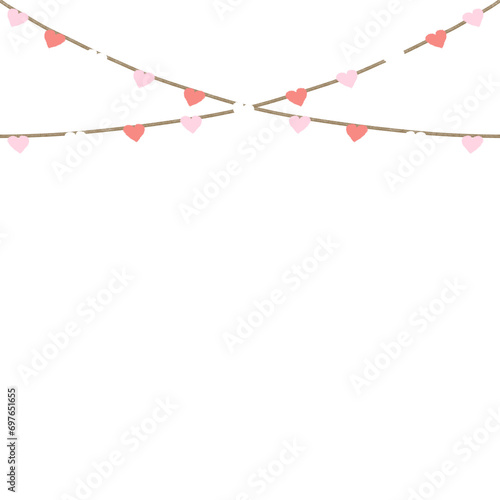 Pink red white Heart valentine line confetti heart light party celebration decoration wedding love