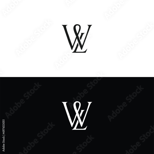 WL logo. W L design. White WL letter. WL, W L letter logo design. Initial letter WL linked circle uppercase monogram logo. W L letter logo vector design.	
