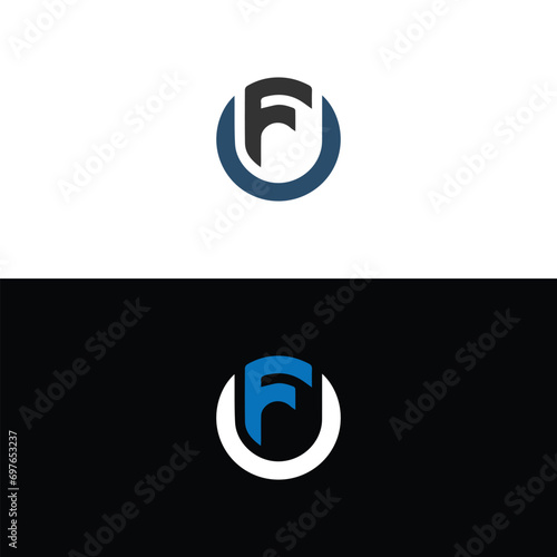 UF logo. U F design. White UF letter. UF, U F letter logo design. Initial letter UF linked circle uppercase monogram logo. U F letter logo vector design.	
