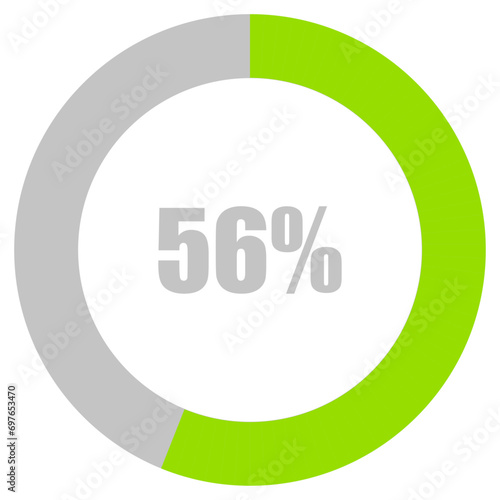 56% Loading. 56% circle diagrams Infographics vector, 56 Percentage ready to use for web design ux-ui