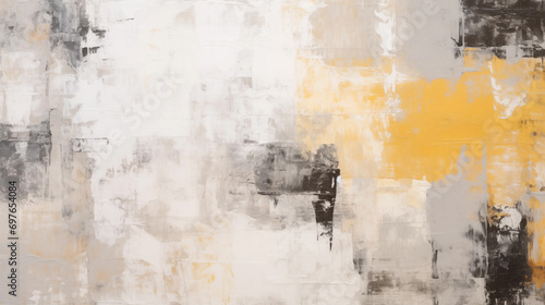 Closeup of abstract rough bright white yellow and black painting texture, with oil brushstroke, pallet knife paint on canvas, seamless pattern, copy paste area for texture