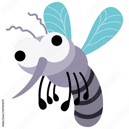 Cute mosquito cartoon. 