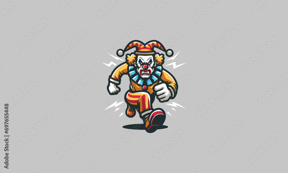 running clown vector illustration mascot design running clown vector illustration mascot design