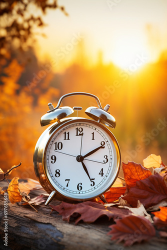 Fall Back Time - Daylight Savings End - Return To Winter Time created with Generative Ai
