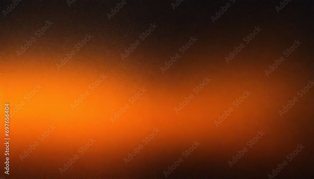 orange glowing color gradient on black grainy background noise texture effect large banner copy space - obrazy, fototapety, plakaty 