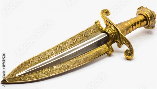 golden turkish ottoman sword isolated on white background