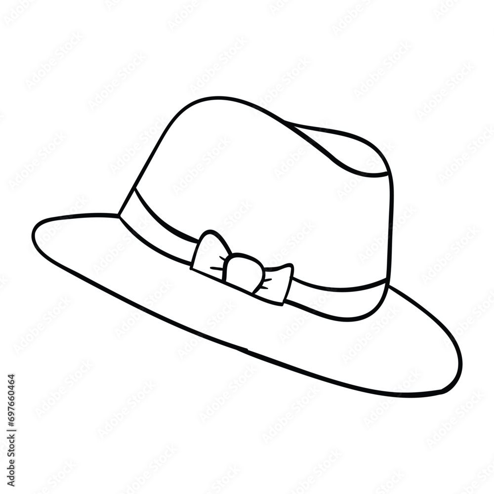 Hand drawing style of hat vector. it is suitable for clothes  icon, sign or symbol.