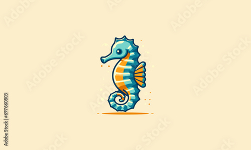 seahorse vector illustration logo flat design