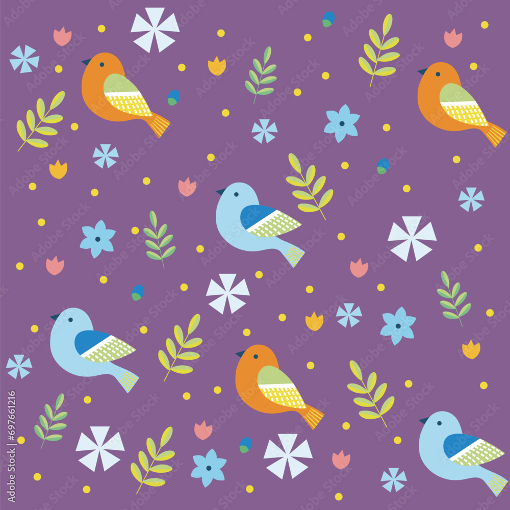 seamless pattern with birds