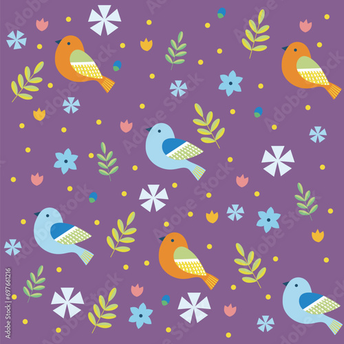 seamless pattern with birds © Beibeinside