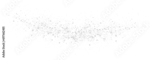 Christmas background. Powder dust light PNG. Magic shining white dust. Fine, shiny dust bokeh particles fall off lightly. Fantastic shimmer effect. PNG. 
