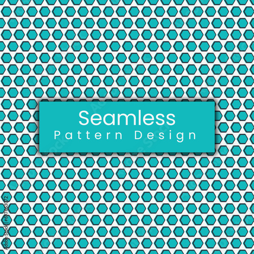 Creative cyan color seamless pattern design template.