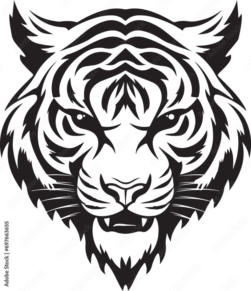 Geometric style Tiger face silhouette vector illustration Geometric style Tiger face silhouette vector illustration