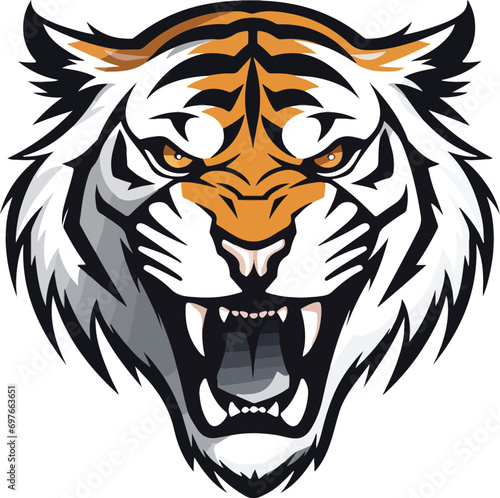 Fototapeta Naklejka Na Ścianę i Meble -  Geometric style Tiger face silhouette vector illustration