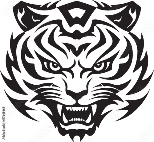 Geometric style Tiger face silhouette vector illustration