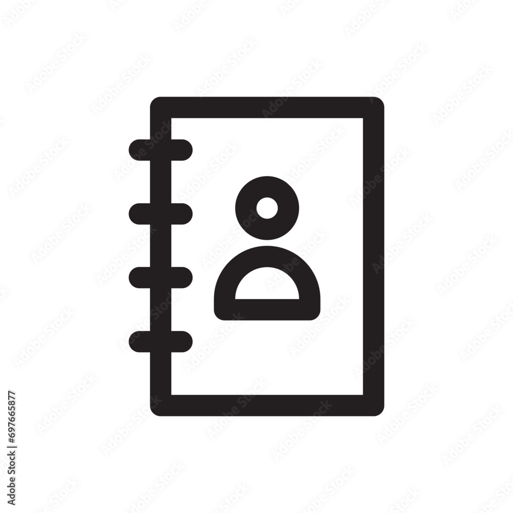 telephone contact icon vector, with black outline style
