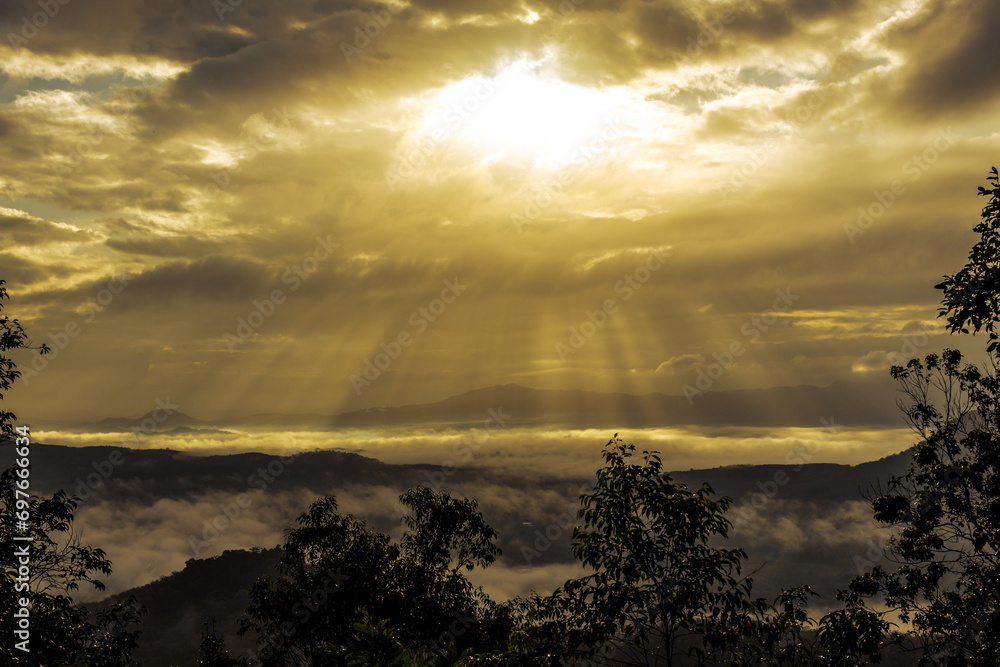 Natural wallpapers (mountains, morning light, fog, trees) scattered around, Lanscape background of fresh air and fresh air. Natural wallpapers (mountains, morning light, fog, trees) scattered around, Lanscape background of fresh air and fresh air.