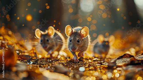 Rat on a blurred background. the group of rat running on blured background, the year of rat © Phichet1991