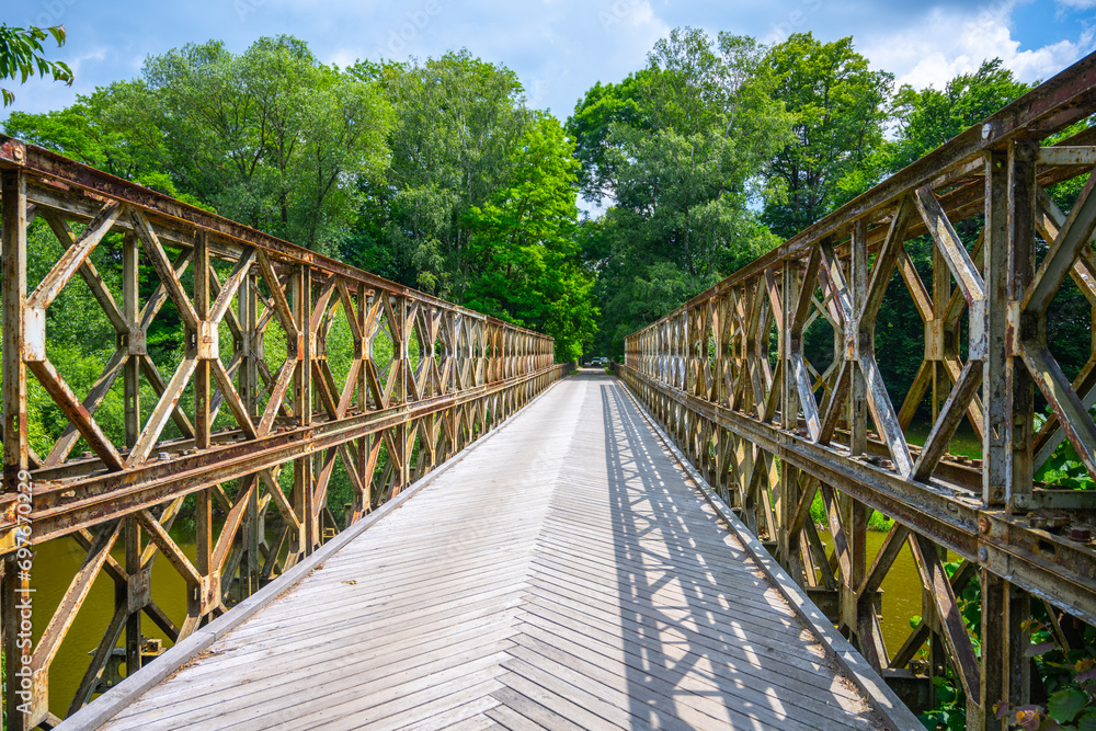 Old truss bridge over Sazava River, Czechia Old truss bridge over Sazava River, Czechia