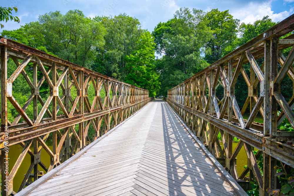 Old truss bridge over Sazava River, Czechia