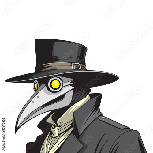 plague doctor vector art illustration design