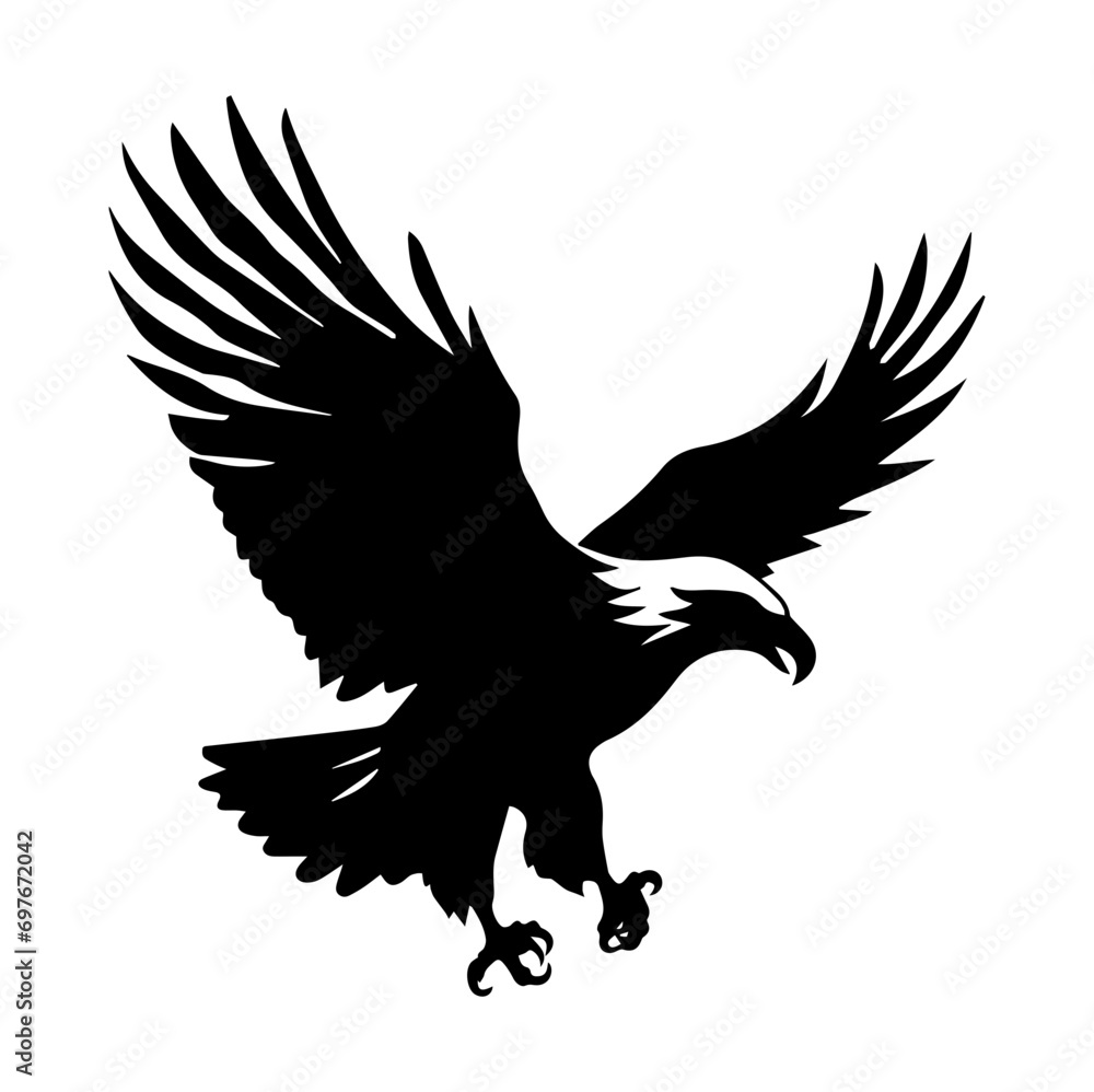 full body eagle vector illustrator, Hawk black icon. Hawk silhouette. full body eagle vector illustrator, Hawk black icon. Hawk silhouette.