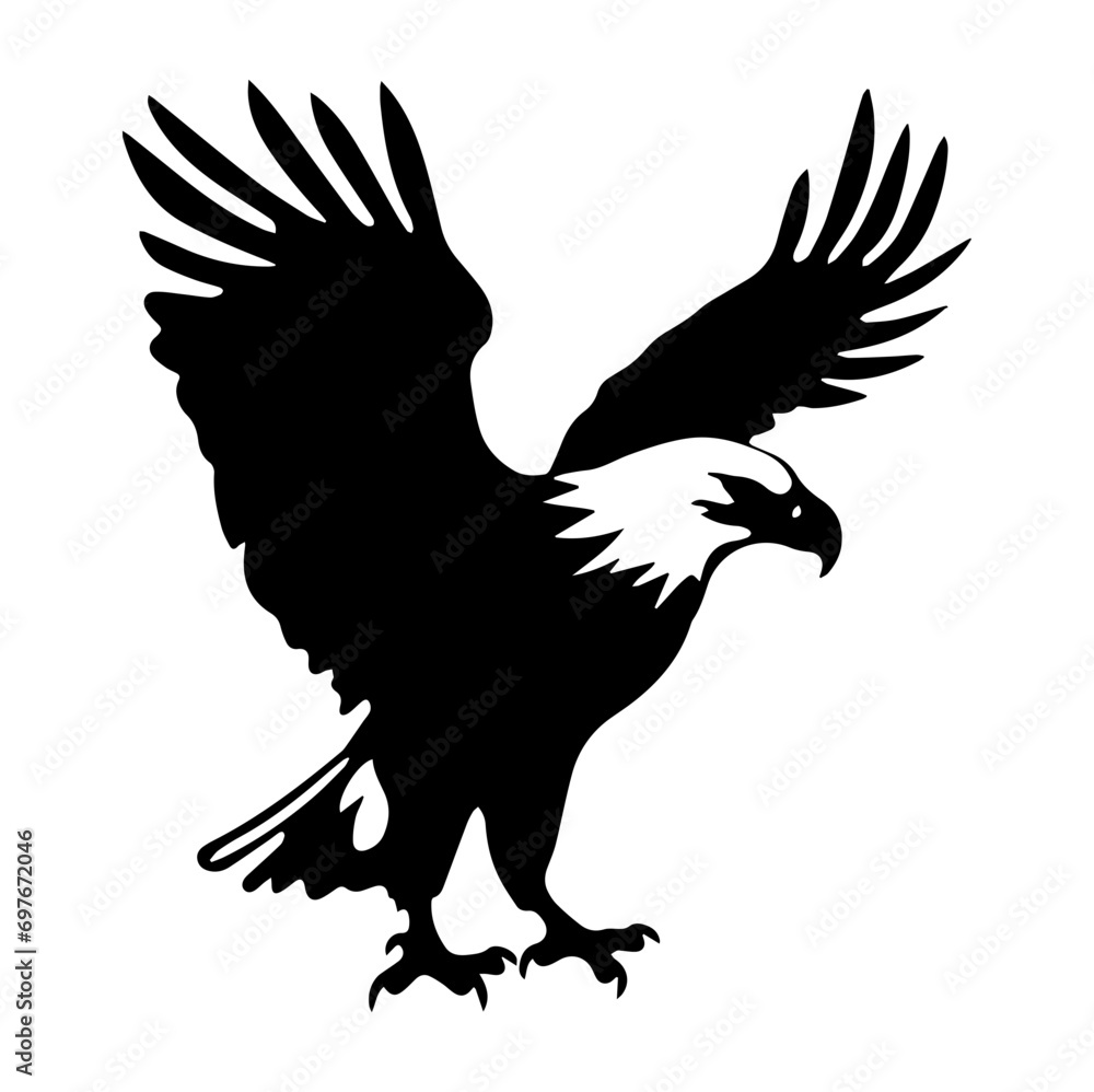 Obraz premium full body eagle vector illustrator, Hawk black icon. Hawk silhouette.