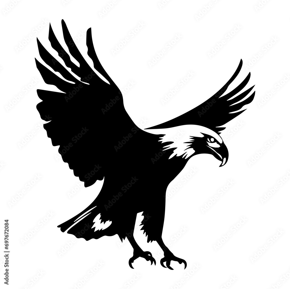 Obraz premium full body eagle vector illustrator, Hawk black icon. Hawk silhouette.