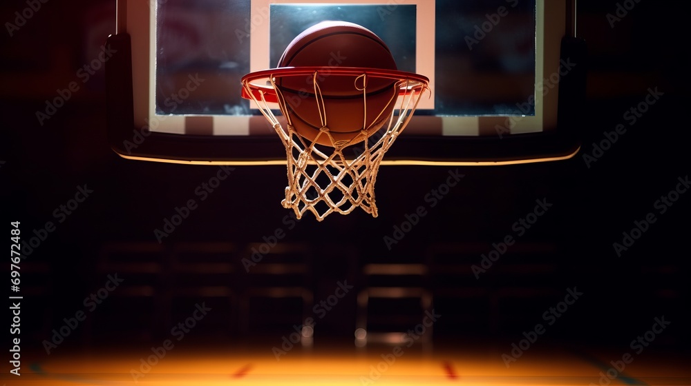 basketball and scored a moment background