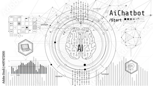 Technology brain and machine learning concept.