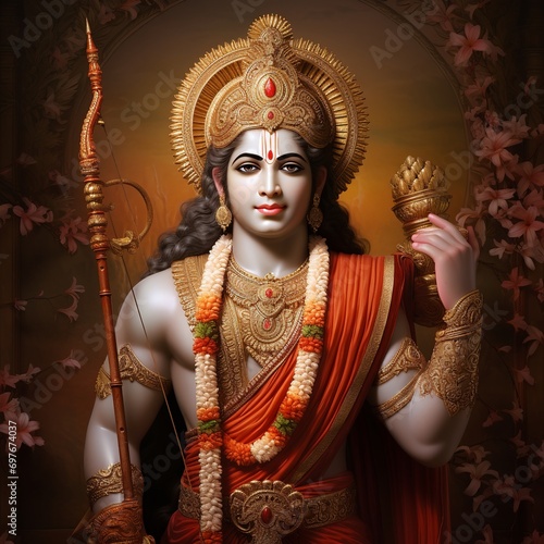 illustration of A captivating and awe-inspiring image of Lord Shree, Generative ai