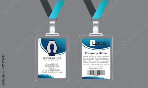 corporate id card template vector illustration