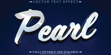 Pearl text effect, editable modern lettering typography font style
