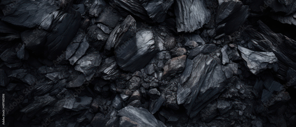 Eerie cave with flickering flame, highlighting coal formations. Eerie cave with flickering flame, highlighting coal formations.