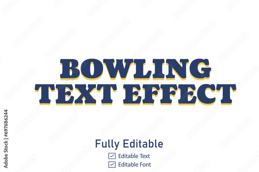 Bowling game text effect